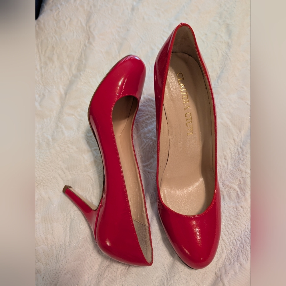 Claudia Ciuti Bold Red Leather Heels
